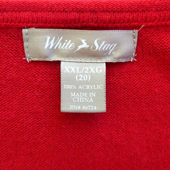 White Stag Red V Neck Sweater XXL - Picture 8 of 9